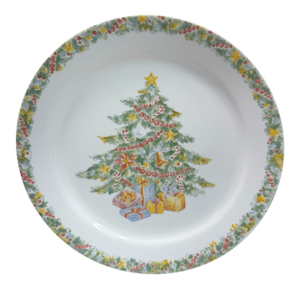 Corelle by Corning Christmas Tree Dinner Plates Set of 6 Holiday Garland 10in